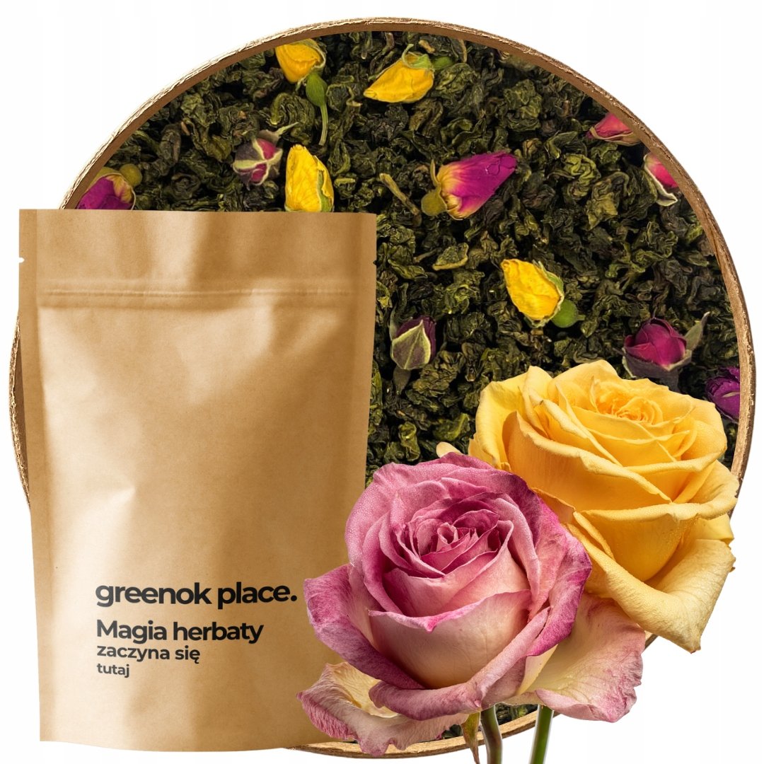 Herbata Oolong Różany Pocałunek 1000g róża różana ulung Aromatyczna 1kg