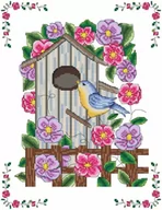 Prace ręczne dla dzieci - Zestaw z muliną, Karmnik w kwiatach - miniaturka - grafika 1