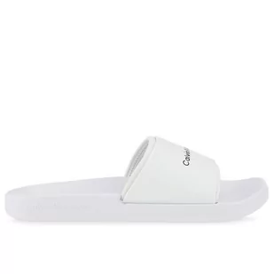 Klapki Calvin Klein Slide Monogram TPU YM0YM00361-YBR - białe - Klapki i japonki męskie - miniaturka - grafika 1
