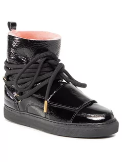 Śniegowce damskie - Inuikii Buty Sneaker Strap Patent 70202-115 Czarny - grafika 1