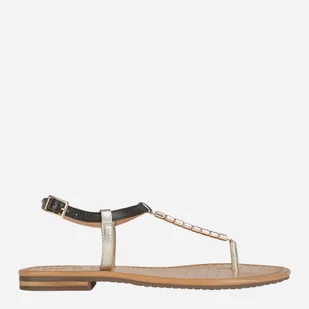 Sandały damskie japonki Geox D25LXN043CF 38 Czarne/Złociste (8050036573582). Sandały codzienne i sportowe damskie - Klapki i japonki damskie - miniaturka - grafika 1