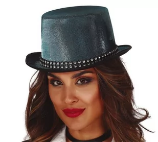 Cylinder błyszczący, turkusowy - Dodatki do strojów karnawałowych - miniaturka - grafika 1