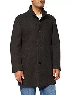bugatti Męski płaszcz, klasyczny płaszcz wełniany ze stójką o wygodnym kroju, brązowy, 48 - Płaszcze męskie - miniaturka - grafika 1