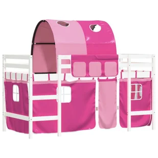 Dziecięce łóżko na antresoli, z tunelem, różowe, 90x200 cm Lumarko! - Łóżka dla dzieci i młodzieży - miniaturka - grafika 5