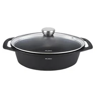 Brytfanny - Brytfanna aluminiowa Chef owalna 33,5 x 25 x 9,8 cm 3,8 l czarny - miniaturka - grafika 1