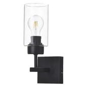 Lampy ścienne - Rabalux Prudence kinkiet 1x40W czarny/przezroczysty 2671 - miniaturka - grafika 1