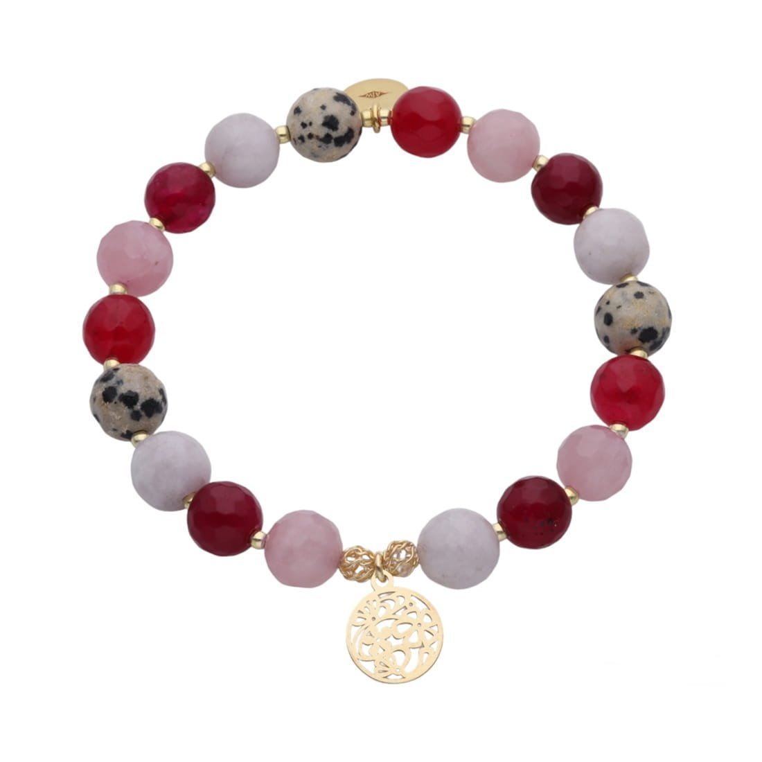 Bransoleta z kamieniami Ag złocona PW0030324BG