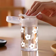 Pozostałe akcesoria kosmetyczne - TEMU 1 szt., Biała Butelka Podróżna z Uroczym Wzorem Kwiatowym, Mały Kwiatek, Przenośny Do Napełniany Pojemności 100ml/200ml z Pompką do Zmywacza do - miniaturka - grafika 1