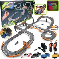 Samochody i pojazdy dla dzieci - TOR WYŚCIGOWY Samochodowy ELEKTRYCZNY 2 AUTA ZASILACZ 838 cm XXL - miniaturka - grafika 1