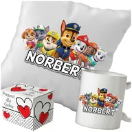 Gadżety dla niej i dla niego - Kubek + Poduszka Psi Patrol 330ml 40x40cm i Opakowanie Na Prezent i Imię - miniaturka - grafika 1