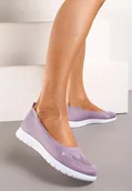 Trampki damskie - Fioletowe Płaskie Tenisówki Zdobione Cyrkoniami Lomadia - Renee - miniaturka - grafika 1