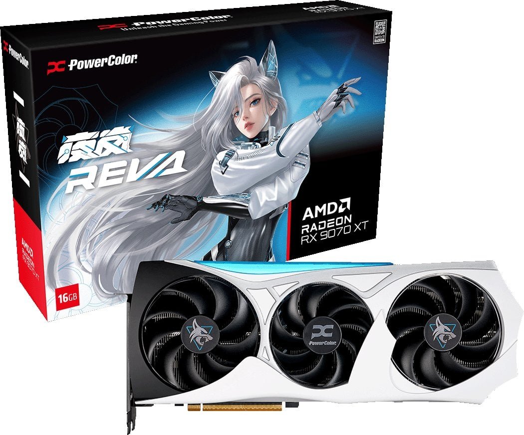 POWERCOLOR Hellhound Reva AMD Radeon RX 9070 XT 16GB GDDR6 x HDMI 2.1b 3 x DisplayPort 2.1a RX9070XT 16G-L/OC/REVA