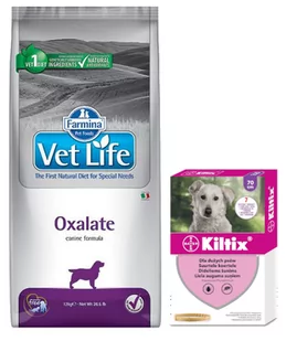 FARMINA Vet Life Dog Oxalate (Urinary) 12kg + BAYER Kiltix Obroża dla psów dużych dł 70cm - Sucha karma dla psów - miniaturka - grafika 1