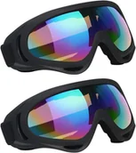 Okulary przeciwsłoneczne - Gogle Narciarskie Okulary Śnieżne 2 X Wiatroszczelne 100% Ochrona Uv - miniaturka - grafika 1