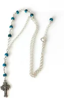 Biżuteria religijna - Naszyjnik ze srebra z krzyżykiem i z turkusami - miniaturka - grafika 1
