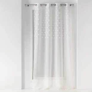 Firanka do salonu ze zdobieniem w kropki na przelotkach,140 x 240 cm biała 1626623 - Firany - miniaturka - grafika 1