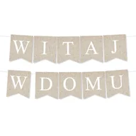 Dekoracje sali - BANER napis Witaj w Domu - Kraft Girlanda - miniaturka - grafika 1