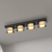 Lampy sufitowe - Paul Neuhaus Lampa sufitowa LED Rika, czarna, długość 70 cm - miniaturka - grafika 1