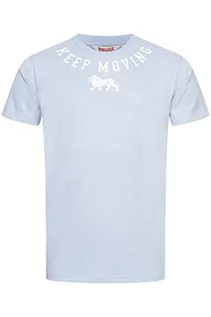 Koszulki męskie - Lonsdale T-shirt męski o regularnym kroju ARDULLIE, niebieski/beżowy, S 117379 - grafika 1