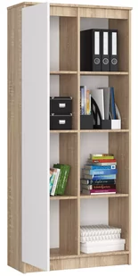 REGAŁ BIUROWY R 80 cm CLP 1 DRZWI 4 PÓŁKI SONOMA / BIAŁY - Regały biurowe - miniaturka - grafika 3