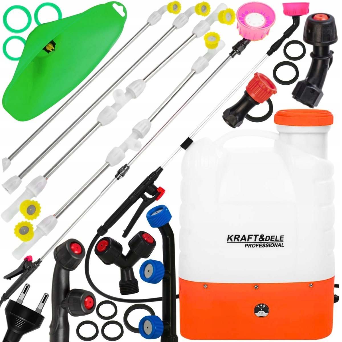 Opryskiwacz Akumulatorowy Elektryczny 16L Plecakowy Zestaw 5 Dysz Lanca