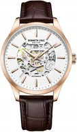 Zegarki męskie - Zegarek męski KENNETH COLE KCWGE2216901 brązowy klasyczny skeleton - miniaturka - grafika 1
