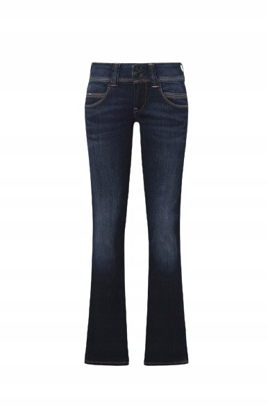 PEPE JEANS JEANSY GRANATOWE DAMSKIE DOPASOWANE SZEROKIE NOGAWKI 27/30 J7A