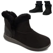 Kapcie damskie - Botki Damskie Ciepłe Wsuwane Buty Jesienne Wygodne Lekkie Czarne Befado 37 - miniaturka - grafika 1