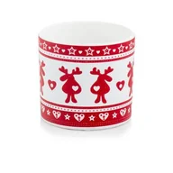 Donice - Osłonka walec reniferek czerwony 14 cm - miniaturka - grafika 1