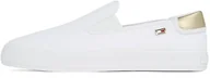 Koszulki i topy damskie - TOMMY HILFIGER Damskie tenisówki wsuwane VULC Canvas Low Top, biały (biały), 4 UK, biały, 37 EU - miniaturka - grafika 1