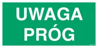 Systemy ekspozycyjne i znaki informacyjne - AC021 UWAGA PRÓG, KS - FOLIA PODŁOGOWA FOTOLUMINESCENCYJNA; (600X300MM) - miniaturka - grafika 1