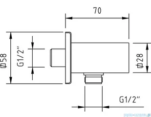 Vitalle STILLO Pisa przyłącze kątowe chrom 3559850321 - Baterie umywalkowe - miniaturka - grafika 2