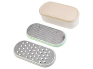 Akcesoria i części AGD - Livarno home Zestaw tarek / Krajalnica do owoców, 4 elementy (Tarka z pojemnikiem) - miniaturka - grafika 1