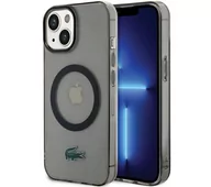 Etui i futerały do telefonów - Lacoste LCHMP15MULOK Hardcase Transparent MagSafe do iPhone 15 Plus Czarny - miniaturka - grafika 1