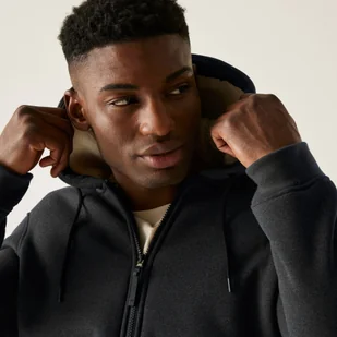 Regatta Bluza męska rozsuwana z kapturem Naddle Czarny, Rozmiar: 3XL - Bluzy męskie - miniaturka - grafika 1