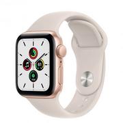 Smartwatch - Apple Watch SE GPS 40mm Gold Alu Black Sport MKQ03WB/A Biały - miniaturka - grafika 1