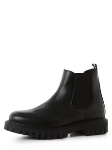 Tommy Hilfiger - Męskie botki chelsea ze skóry, czarny - Botki męskie - miniaturka - grafika 1