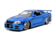 Samochody i pojazdy dla dzieci - JADA FAST AND FURIOUS BRIAN'S NISSAN SKYLINE GT-R BNR34 NIEBIESKI 1:24 253203045 - miniaturka - grafika 1