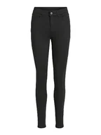 Spodnie damskie - Vila Dżinsy damskie skinny fit z wysokim stanem, czarny, XXL - miniaturka - grafika 1
