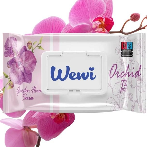 Wewi Orchid Chusteczki Nawilżane o Zapachu Orchidei dla dzieci 72 szt.