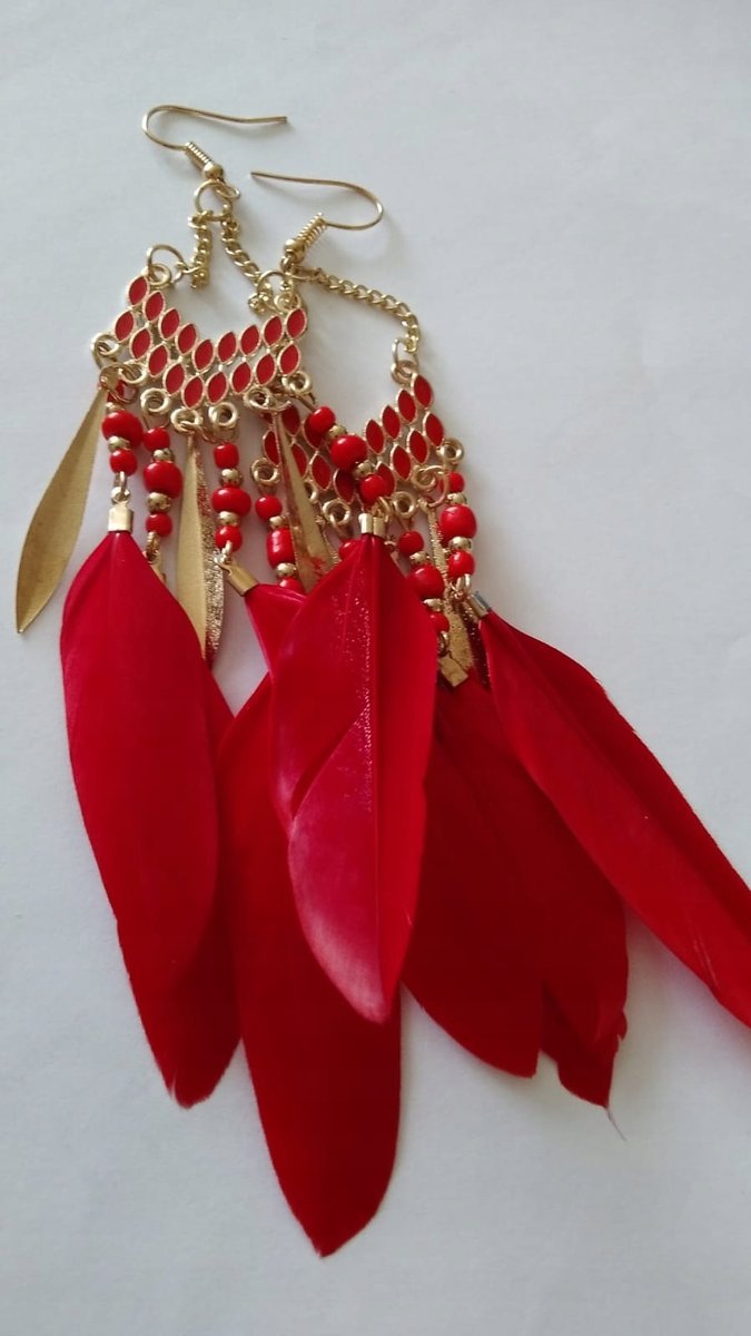 KOLCZYKI ZWISAJĄCE BOHO DŁUGIE PIÓRA! POLECAM!