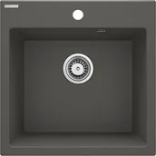 Zlewozmywaki - Zlewozmywak granitowy 1-komorowy Evora Deante antracyt metalik - miniaturka - grafika 1