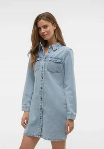 VERO MODA DAMSKA JEANSOWA SUKIENKA KRÓTKA NA ZATRZASKI S JMO - Sukienki - miniaturka - grafika 1