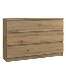 DUŻA KOMODA MALWA M6 120 CM 6 SZUFLAD DĄB ARTISAN - Komody - miniaturka - grafika 1