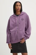 Bluzy damskie - Vans bluza damska kolor fioletowy z kapturem z nadrukiem VN000HCTCIF1 - miniaturka - grafika 1