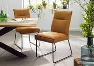 Krzesła - SEATTLE Krzesło Tapicerowane #110 Rudo-brązowe 51x61x92 cm - miniaturka - grafika 1