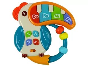 Import LEANToys Muzyczne Pianinko Kolorowa Papuga Dźwięki Światła Koraliki LEANToys 9434 - Zabawki interaktywne dla dzieci - miniaturka - grafika 1