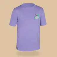 Pianki do pływania - Koszulka UV surfingowa dla dzieci Olaian Water T-shirt Ibiscus krótki rękaw - miniaturka - grafika 1