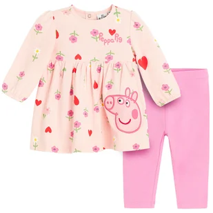 Cool Club, Komplet dziewczęcy, Sukienka z długim rękawem, Legginsy, mix, Świnka Peppa - Dresy i komplety dla dziewczynek - miniaturka - grafika 1