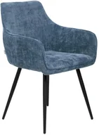 Krzesła - Krzesło tapicerowane SATORI POP granatowe HOMLA - miniaturka - grafika 1